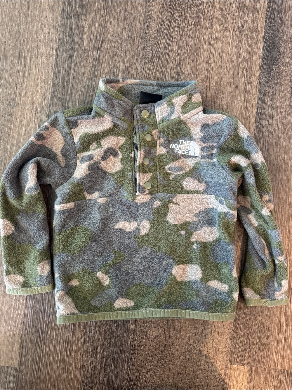 The North Face Kids' Camo Snap-Front Fleece Pullover - Green
